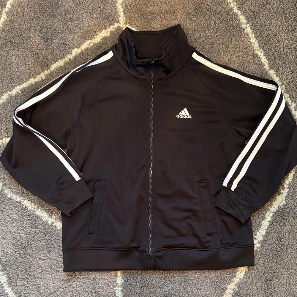 Adidas Kids Track Jacket Black and White size 7 kids
